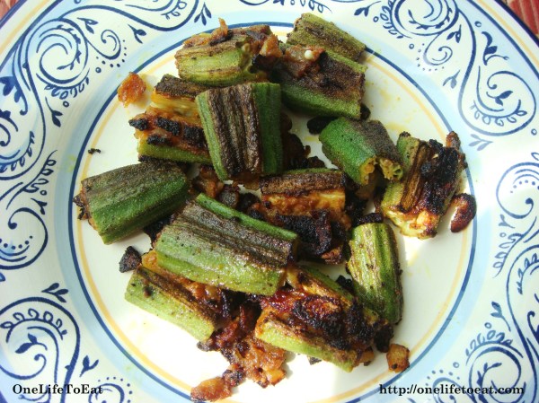 Tangy stuffed okra