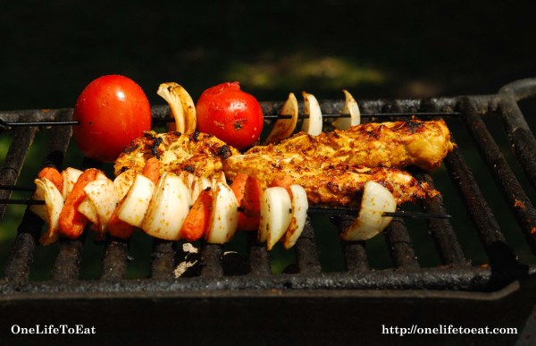 I added tomatoes to a few skewers too