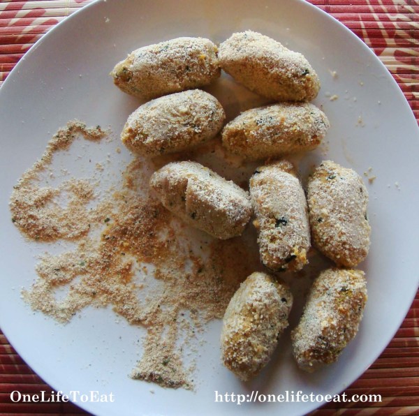 Shaami kebabs coated in bread crumbs