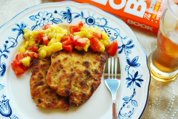 Chicken cutlets and mango salsa